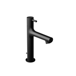 Single-lever basin mixer white with drain set in matt black | Grifería para lavabos | Vigour