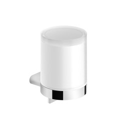 Liquid soap dispenser white with satin-finished glass operated from the bottom chrome-plated | Soap dispensers | Vigour