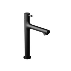 Single-lever wall mixer white XL without drain set matt black | Robinetterie pour lavabo | Vigour
