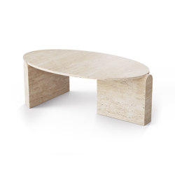 Jean travertine center table | Tabletop oval | Mambo Unlimited Ideas