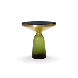 Bell Side Table brass-glass-olive | Mesas auxiliares | ClassiCon