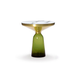 Bell Side Table brass-marble-olive