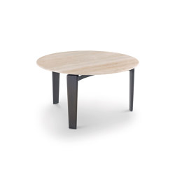 Tablet Small Table 80 H. 43 - Version with Travertino romano Top | Coffee tables | ARFLEX