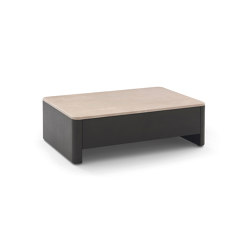 Tokio Small table with drawer 106x74 - Version with Travertino romano Top | Couchtische | ARFLEX