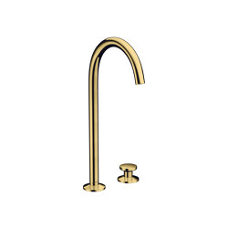 AXOR One 2-hole basin mixer Select 260 with push-open waste set | Polished Gold Optic | Grifería para lavabos | AXOR