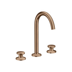 AXOR One 3-hole basin mixer Select 170 with push-open waste set | Brushed Red Gold | Wash basin taps | AXOR