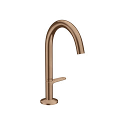 AXOR One Basin mixer Select 170 with push-open waste set | Brushed Red Gold | Wash basin taps | AXOR