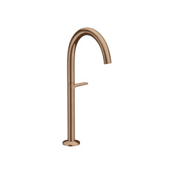 AXOR One Basin mixer Select 260 for wash bowls with push-open waste set | Brushed Red Gold | Wash basin taps | AXOR