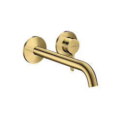 AXOR One Single lever basin mixer for concealed installation wall-mounted with lever handle and spout 220 mm | Polished Gold Optic | Waschtischarmaturen | AXOR