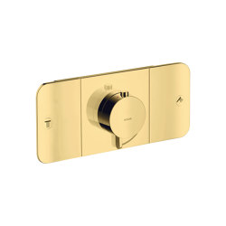 AXOR One Thermostatmodul Unterputz für 2 Verbraucher | Polished Gold Optic | Duscharmaturen | AXOR