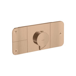 AXOR One Módulo de termostato empotrado para 3 funciones | Color oro rojo cepillado | Grifería para duchas | AXOR