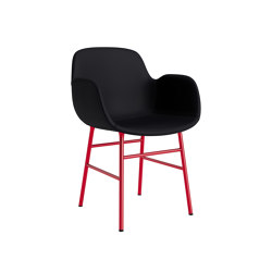 Form Armchair Full Upholstery Steel Bright Red Ultra 41599 | Chaises | Normann Copenhagen