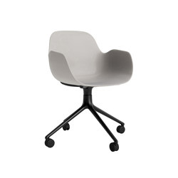 Form Armchair Swivel 4W Black Alu Warm Grey | Stühle | Normann Copenhagen