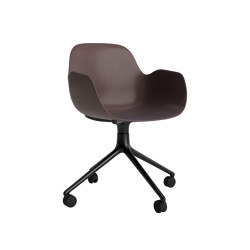 Form Armchair Swivel 4W Black Alu Brown | Stühle | Normann Copenhagen