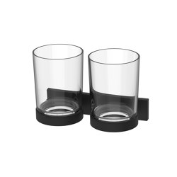 SIGNA Glass holder double with clear glass | Zahnbürstenhalter | Bodenschatz
