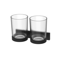SIGNA Glass holder double with frosted glass | Portaspazzolini | Bodenschatz