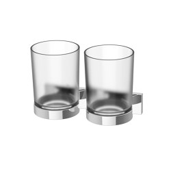 SIGNA Glass holder double with frosted glass | Portacepillos / Portavasos | Bodenschatz