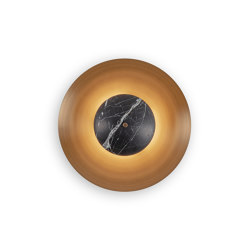 Luna | 350 Wall Light - Antique Brass - Black Marble | Lampade parete | J. Adams & Co