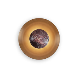 Luna | 350 Wall Light - Antique Brass - Red Marble | Wandleuchten | J. Adams & Co
