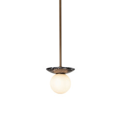 Orbit | Pendant - Antique Brass & Black Marble | Lampade sospensione | J. Adams & Co