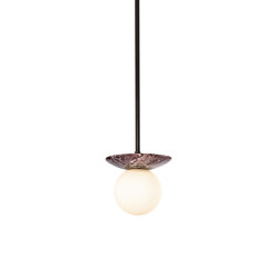 Orbit | Pendant - Bronze & Red Marble | Lampade sospensione | J. Adams & Co