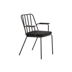 Palm AW Chair Indoor with Wooden Arm | open base | PARLA