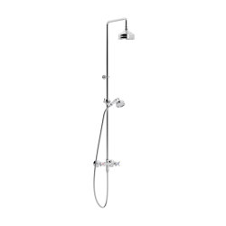 Cross-handle wall-mounted shower fitting