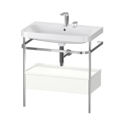Happy D.2 Plus furniture washbasin C-shaped with metal console soil | Bathroom furniture | DURAVIT