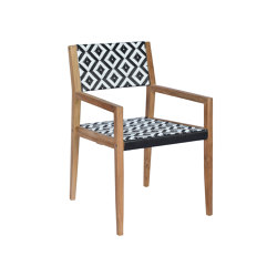 Vienna Dining Armchair Full Weaving Diamond B&W | Chairs | cbdesign