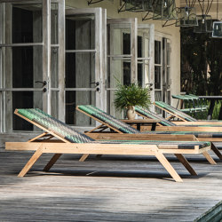 Lettino Vienna Burberry Green Full Weaving | Sun loungers | cbdesign