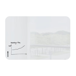 Glas-Whiteboard Artverum mit abgerundeten Ecken, weiß, 180 x 120 x 1 cm | Flip charts / Writing boards | Sigel