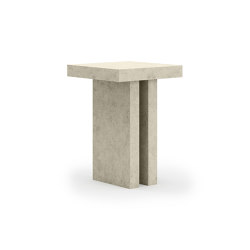Santi Travertine Side Coffee Table | Tables d'appoint | SNOC