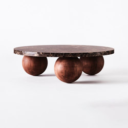 Sphere Round Sofa Table Emperador | Ø 120 cm | open base | Dustydeco
