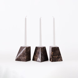 Pyramid Candle Holders Grey | Candlesticks / Candleholder | Dustydeco