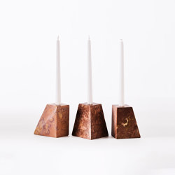 Pyramid Candle Holders Red | Bougeoirs | Dustydeco