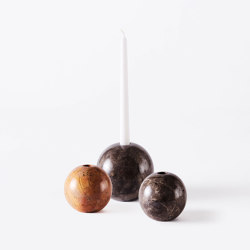 Sphere Candle Holders - Set Of 3 Grey | Dining-table accessories | Dustydeco