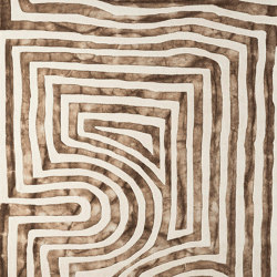 Psychedelic Labyrinth Beige Dip Dye Rug | 200x300cm