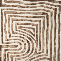 Psychedelic Labyrinth Beige Dip Dye Rug | 300x400cm | Tapis / Tapis de designers | Dustydeco