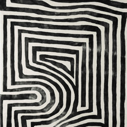 Psychedelic Labyrinth Charcoal Dip Dye Rug | 200x300cm | Formatteppiche | Dustydeco