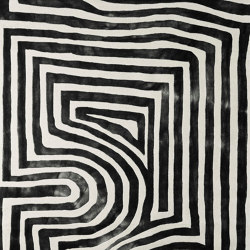 Psychedelic Labyrinth Charcoal Dip Dye Rug | 300x400cm | Formatteppiche | Dustydeco