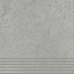 Trio | Stair Tile - Cement Grey | Ceramic tiles | AGROB BUCHTAL