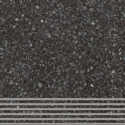 Trio | Stair Tile - Terrazzo Black | Keramik Fliesen | AGROB BUCHTAL