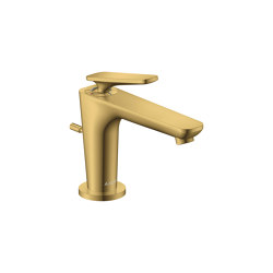 AXOR Citterio C Einhebel-Waschtischmischer 90 mit Coolstart für Handwaschbecken und Zugstangen-Ablaufgarnitur | Polished Gold Optic | Waschtischarmaturen | AXOR