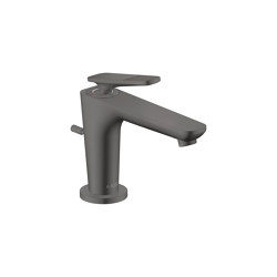 AXOR Citterio C Einhebel-Waschtischmischer 90 mit Coolstart für Handwaschbecken und Zugstangen-Ablaufgarnitur - Cubic cut | Brushed Black Chrome | Wash basin taps | AXOR