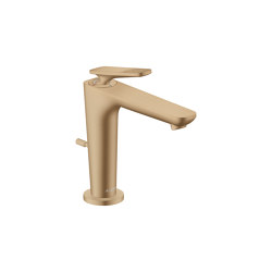 AXOR Citterio C Single lever basin mixer 125 with CoolStart and pop-up waste set - cubic cut | Brushed Bronze | Wash basin taps | AXOR