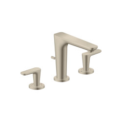 AXOR Citterio C 3-hole basin mixer 125 with pop-up waste set | Brushed Nickel | Wash basin taps | AXOR