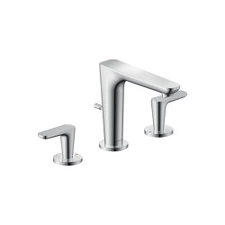 AXOR Citterio C 3-hole basin mixer 125 with pop-up waste set - cubic cut