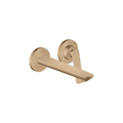 AXOR Citterio C Single lever basin mixer for concealed installation wall-mounted with spout 195 mm | Brushed Bronze | Wash basin taps | AXOR