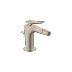 AXOR Citterio C Single lever bidet mixer with pop-up waste set - cubic cut | Brushed Nickel | Bidet taps | AXOR