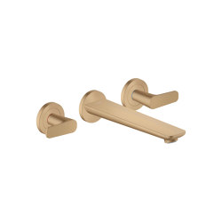 AXOR Citterio C 3-hole bath mixer for concealed installation wall-mounted - cubic cut | Brushed Bronze | Bath taps | AXOR